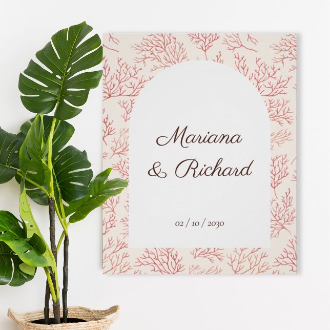 Elegant Coral Reef Wedding Poster (Creator Uploaded)