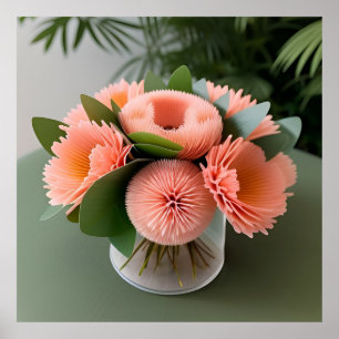 Elegant Coral Roses Poster