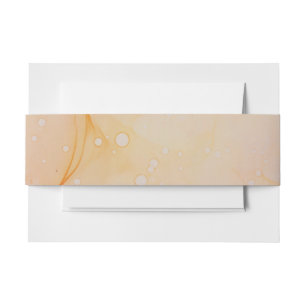 Elegant Coral Watercolor Wedding Invitation Belly Band