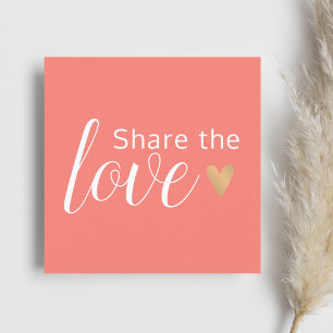 Elegant Coral White Gold Heart Beauty Salon Referral Card