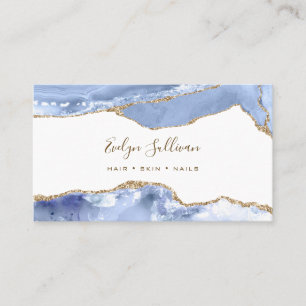 Elegant Cornflower Blue Agate Business Card