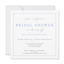 Elegant Cornflower Blue Bridal Shower Classic