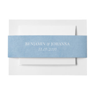 Elegant Cornflower Blue Wedding Custom Invitation Belly Band
