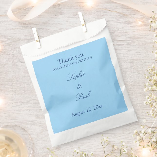 Elegant Cornflower Blue Wedding Favour Bags (Clipped)