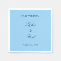 Elegant Cornflower Blue Wedding Napkins