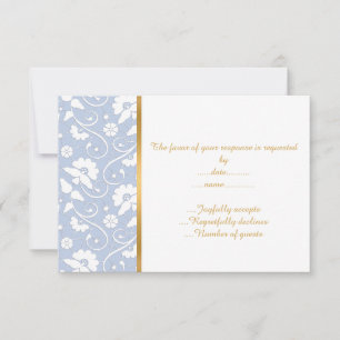 ELEGANT CORNFLOWER BLUE WHITE LACE CUSTOM RSVP 2