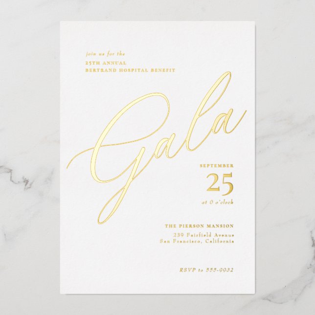 Elegant Corporate Black Tie Calligraphy Gala (Front)