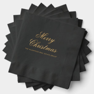 Elegant Corporate Business Christmas Holiday Party Foil Napkins