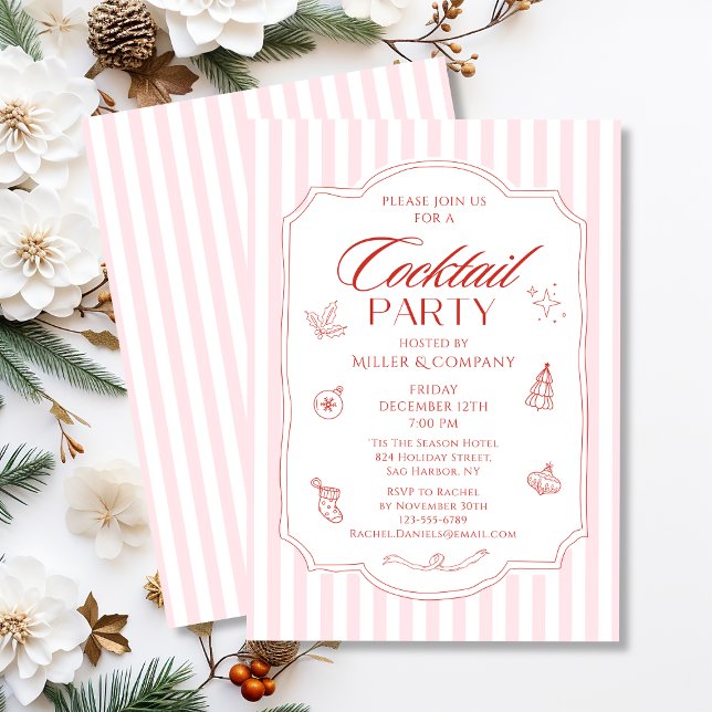 Elegant Corporate Christmas Cocktail Party Invitation (Creator Uploaded)