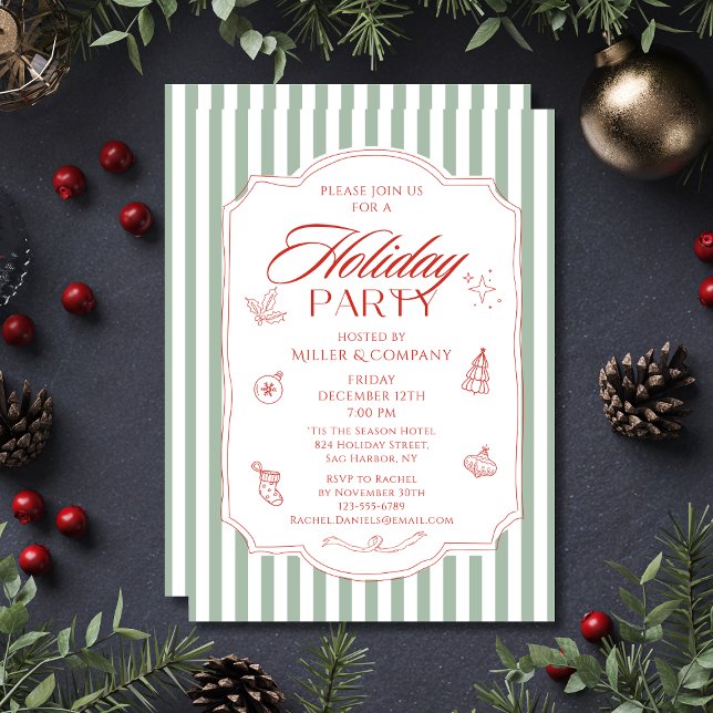 Elegant Corporate Christmas Company Holiday Party Invitation (Creator Uploaded)
