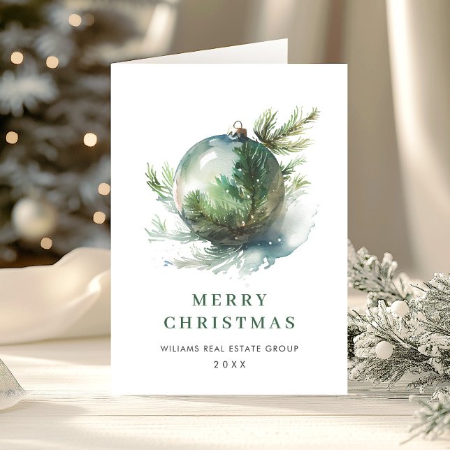 Elegant Corporate Christmas Ornament Greeting Holiday Card (Creator Uploaded)