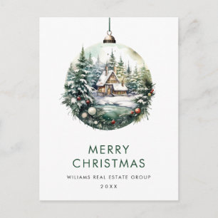 Elegant Corporate Christmas Ornament Holiday Postcard