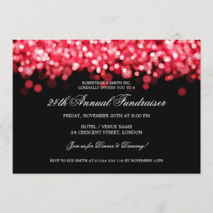 Elegant Corporate Fundraiser Red Lights Invitation