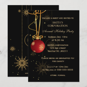 Elegant Corporate Holiday Party Invitations