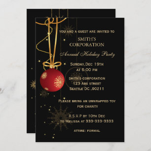 Elegant Corporate Holiday Party Invitations