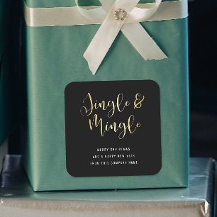 Elegant Corporate Jingle & Mingle Party Square Sticker