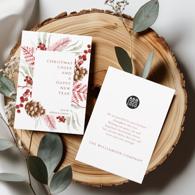 Elegant Corporate Logo Holiday Greeting Card (Creator Uploaded)