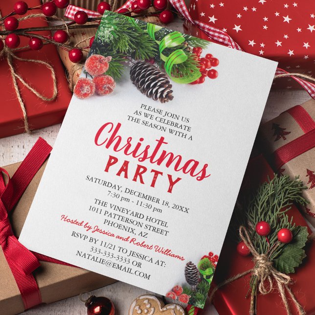 Elegant Corporate Red Christmas Party Invitation (Creator Uploaded)