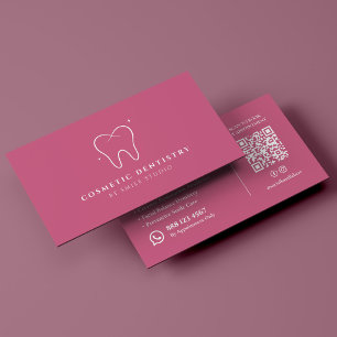 Elegant Cosmetic Dentistry Pink Dental Clinic Business Card