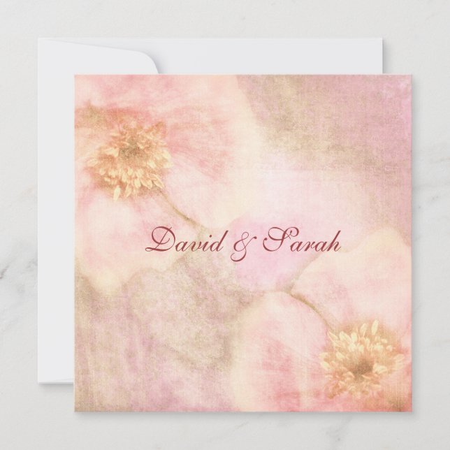 Elegant Cottage Chic Rose Save The Date (Front)