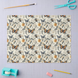 Elegant Cottagecore Florals Butterflies Decoupage Tissue Paper