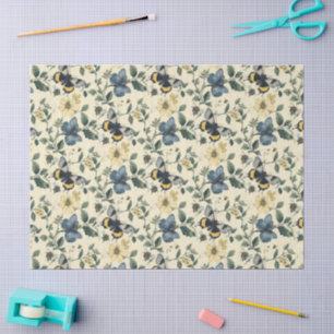 Elegant Cottagecore Florals Butterflies Decoupage Tissue Paper