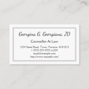 Elegant Counsellor At Law Business Card
