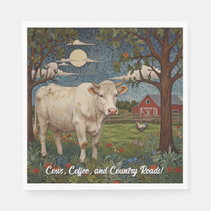 Elegant country chic boho cow farm napkin