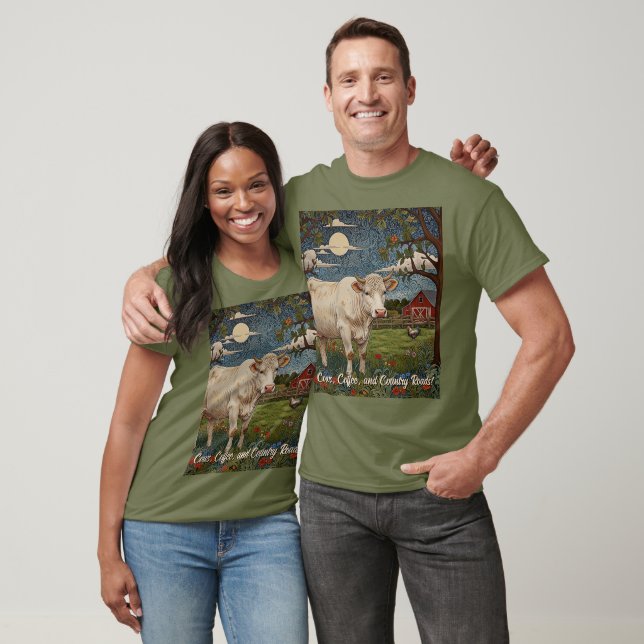Elegant country chic boho cow farm T-Shirt (Unisex)