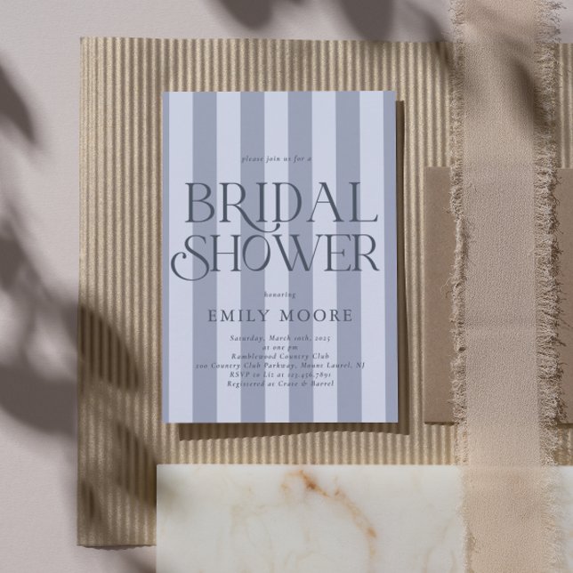 Elegant Country Club Stripes Bridal Shower Invitation (Creator Uploaded)