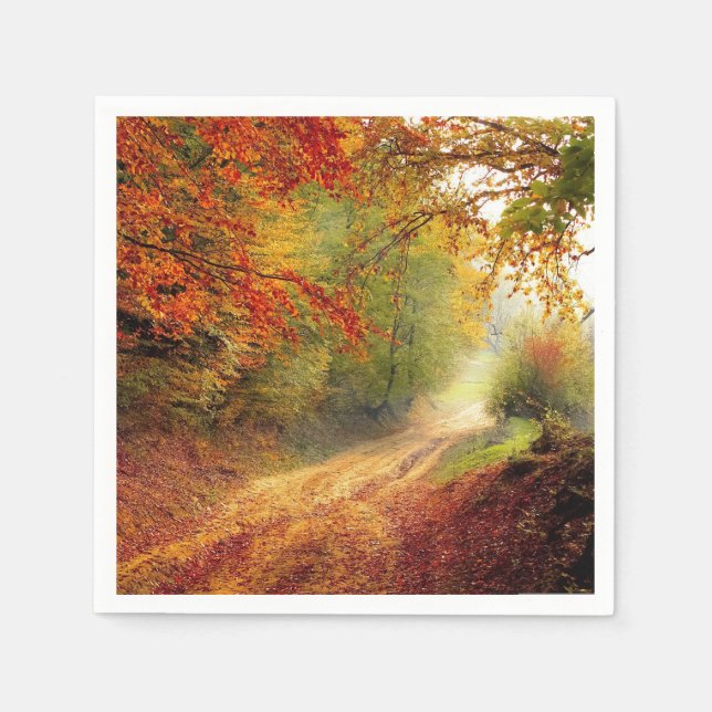 Elegant Country Fall Theme Paper Napkin (Front)