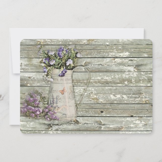 elegant country lavender floral birthday party invitation (Front)