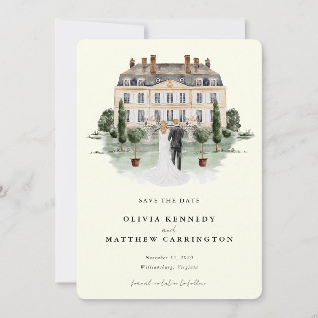 Elegant Country Manor| Ranch Photo Save the Date  Invitation (Front)