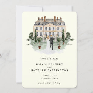 Elegant Country Manor Ranch Photo Save the Date Invitation