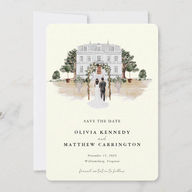 Elegant Country Manor | Ranch Save the Date  Invitation (Front)