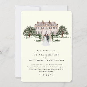 Elegant Country Manor Villa Wedding Invitation