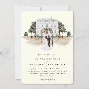 Elegant Country Manor   Villa Wedding Invitation