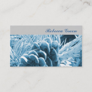 elegant country pine cones winter wedding business card