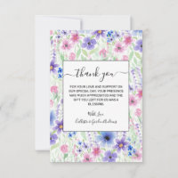 Elegant Country Pink Purple Blue Watercolor Flower