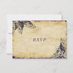 Elegant, Country Rustic, Vineyard Wedding RSVP Card
