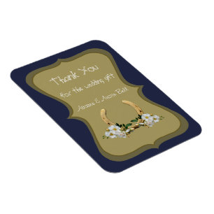 Elegant Country Style Navy and Gold Magnet