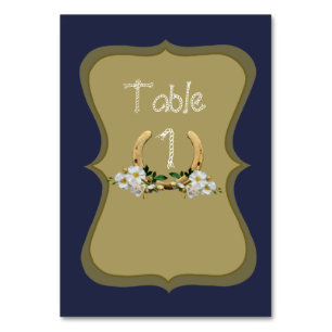 Elegant Country Style Navy and Gold Table Number