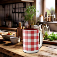Elegant Countryside Picnic White Red Chequered