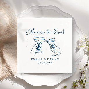Elegant Couple Cheers to Love Minimalist Wedding Napkin