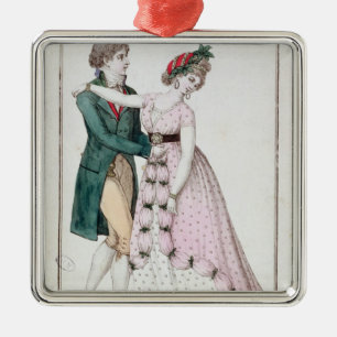 Elegant Couple Dancing the Waltz Metal Tree Decoration