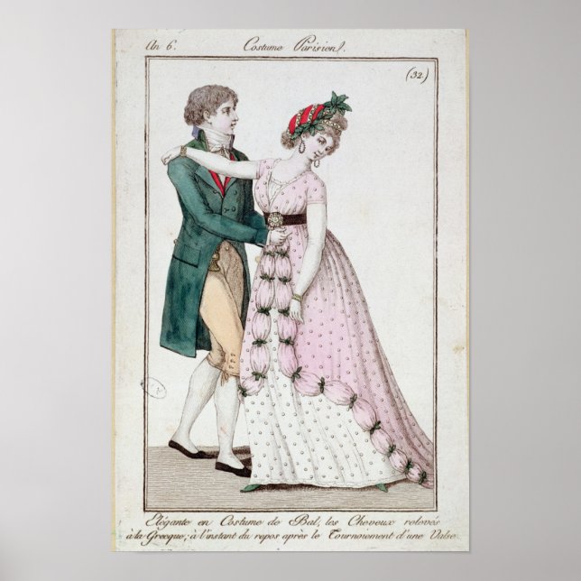 Elegant Couple Dancing the Waltz Poster (Front)