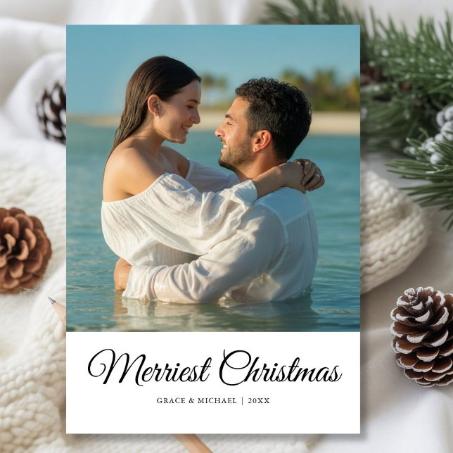 Elegant Couple Festive Holiday Greeting card (Creator Uploaded)