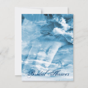 elegant couple hands vintage bridal shower invitation