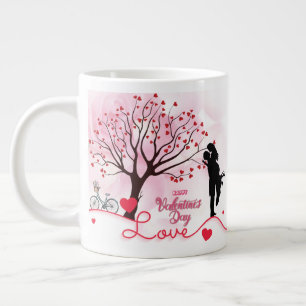 Elegant Couple Lover Valentine's Day  Large Coffee Mug