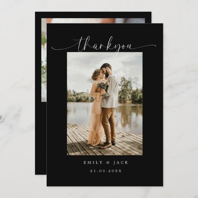 Elegant couple Minimalist Simple Script Wedding  Invitation (Front/Back)